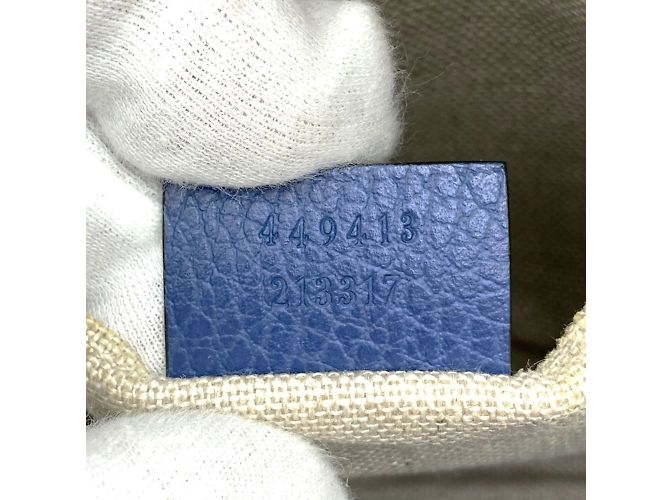 Borsa a Spalla Gucci 449413 in Tela GG Marrone e Pelle - vista 11