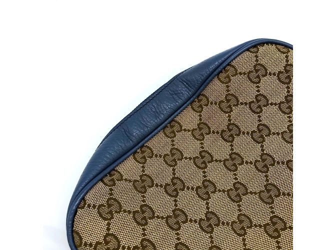 Borsa a Spalla Gucci 449413 in Tela GG Marrone e Pelle - vista 14