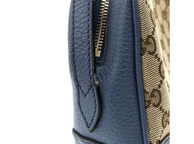Borsa a Spalla Gucci 449413 in Tela GG Marrone e Pelle - vista 15