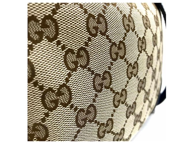 Borsa a Spalla Gucci 449413 in Tela GG Marrone e Pelle - vista 2