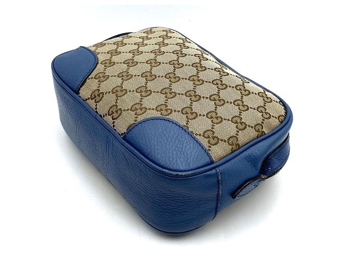 Borsa a Spalla Gucci 449413 in Tela GG Marrone e Pelle - vista 3