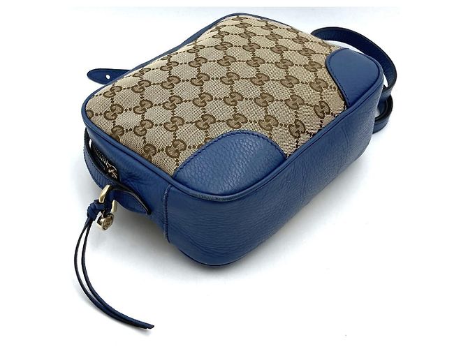 Borsa a Spalla Gucci 449413 in Tela GG Marrone e Pelle - vista 4