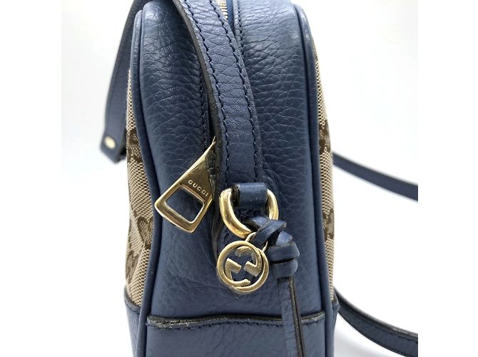 Borsa a Spalla Gucci 449413 in Tela GG Marrone e Pelle - vista 5