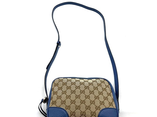 Borsa a Spalla Gucci 449413 in Tela GG Marrone e Pelle - vista 6