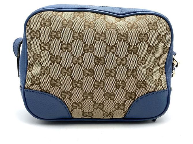 Borsa a Spalla Gucci 449413 in Tela GG Marrone e Pelle - vista 7