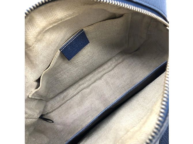 Borsa a Spalla Gucci 449413 in Tela GG Marrone e Pelle - vista 8