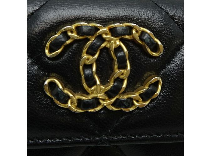 Chanel 19 Kleine Klappbörse Schwarz Pink - Ansicht 8