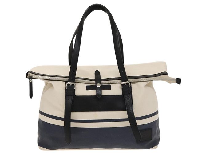 Borsa a spalla Burberry Black Label in tela bianca e argento autentica bs27141 Bianco - vista 13