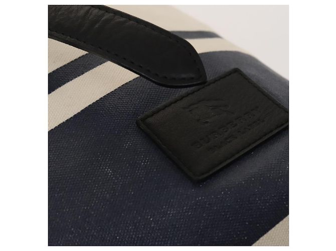 Borsa a spalla Burberry Black Label in tela bianca e argento autentica bs27141 Bianco - vista 17