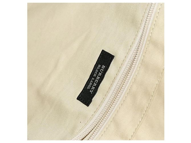 Borsa a spalla Burberry Black Label in tela bianca e argento autentica bs27141 Bianco - vista 19