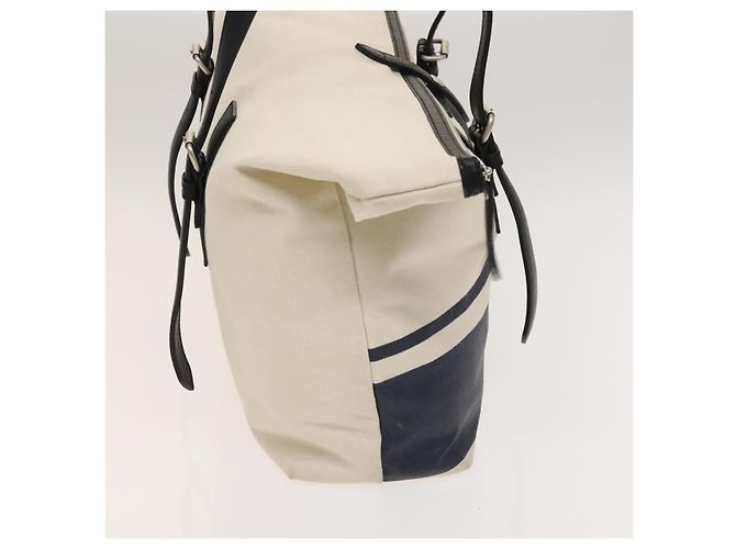 Borsa a spalla Burberry Black Label in tela bianca e argento autentica bs27141 Bianco - vista 4