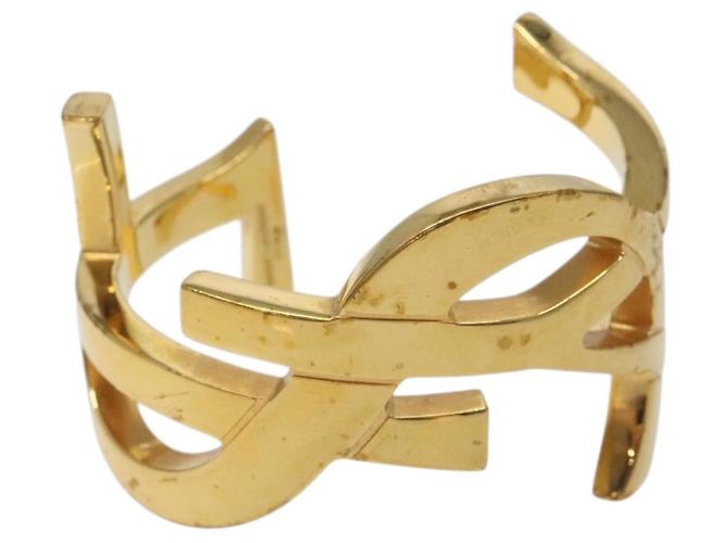 Saint Laurent Bracelete Cassandra de metal dourado Auth yk18725 - vista 2