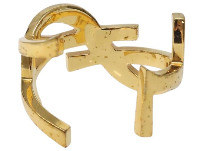 Saint Laurent Bracelete Cassandra de metal dourado Auth yk18725 - vista 3