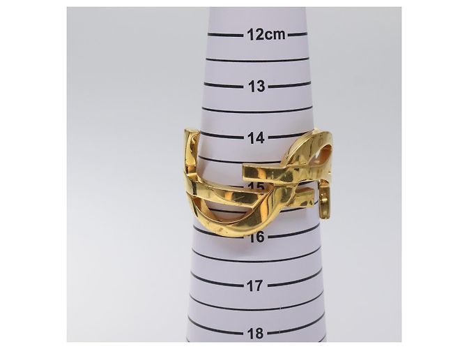 Saint Laurent Bracelete Cassandra de metal dourado Auth yk18725 - vista 7