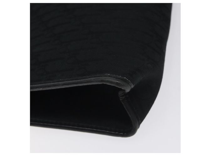 Borsa Clutch in Tela Trotter Christian Dior Nera Oro Auth 129106 Nero D'oro - vista 16