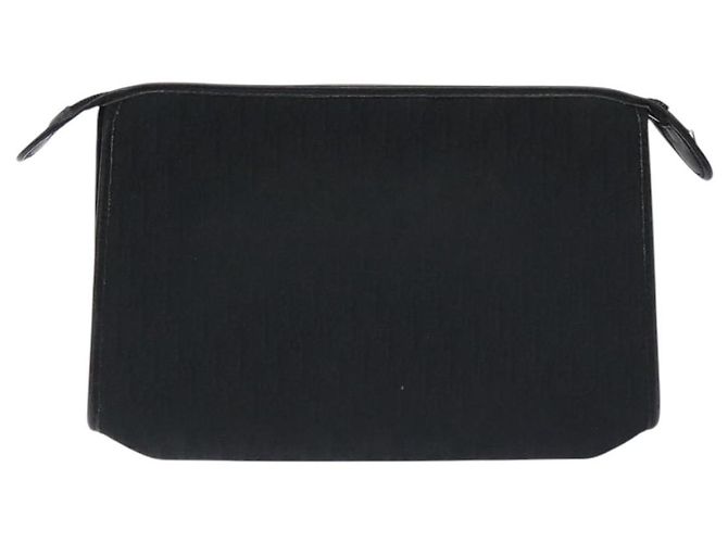 Borsa Clutch in Tela Trotter Christian Dior Nera Oro Auth 129106 Nero D'oro - vista 2