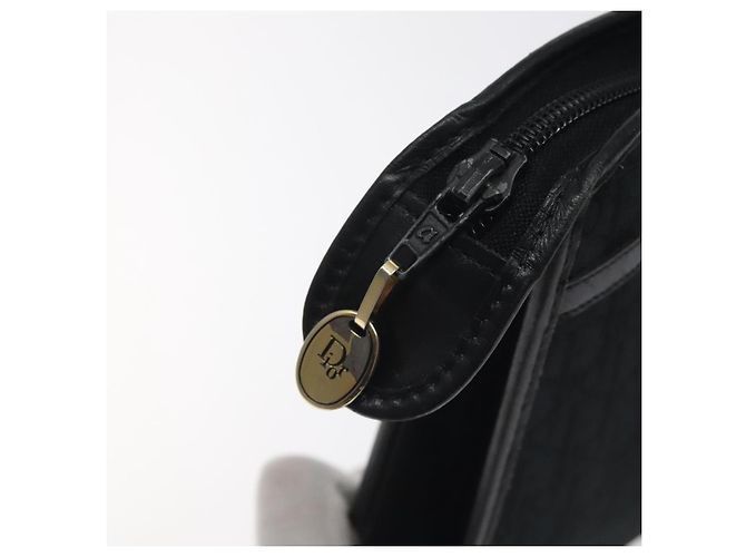 Borsa Clutch in Tela Trotter Christian Dior Nera Oro Auth 129106 Nero D'oro - vista 9