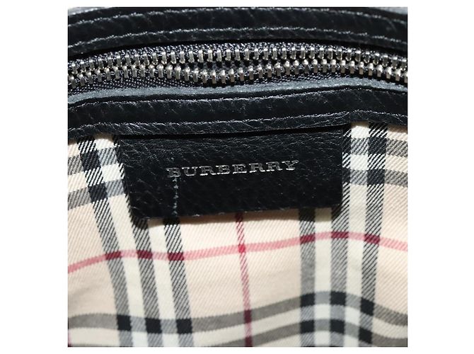 Borsa a Spalla in Pelle Nera e Argento Autentica BA3949 di BURBERRY Nero - vista 17
