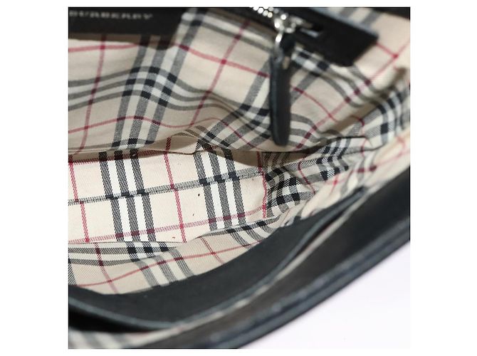 Borsa a Spalla in Pelle Nera e Argento Autentica BA3949 di BURBERRY Nero - vista 18
