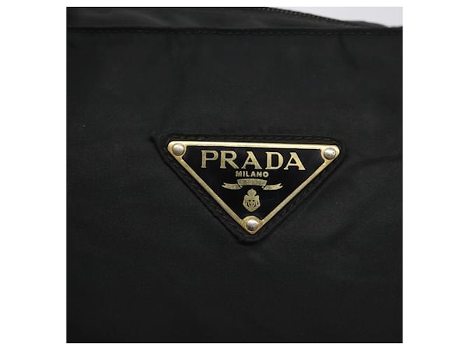 PRADA Borsa a mano in nylon nero e oro Auth 128024 D'oro - vista 18