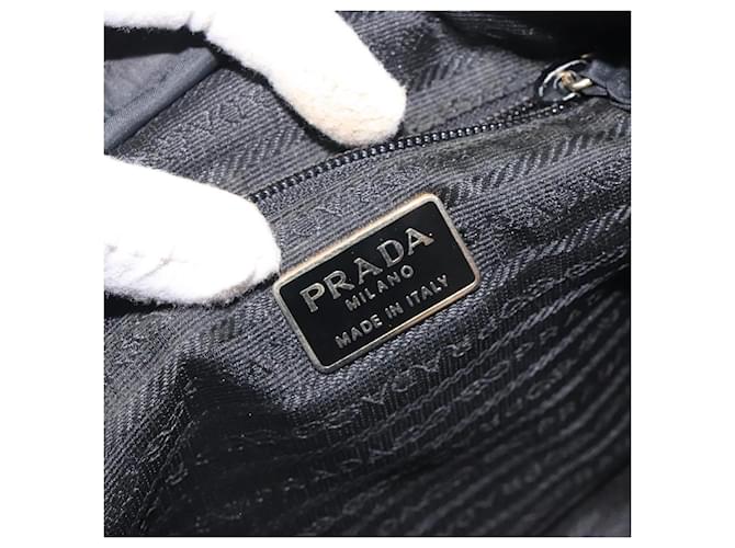 PRADA Borsa a mano in nylon nero e oro Auth 128024 D'oro - vista 19
