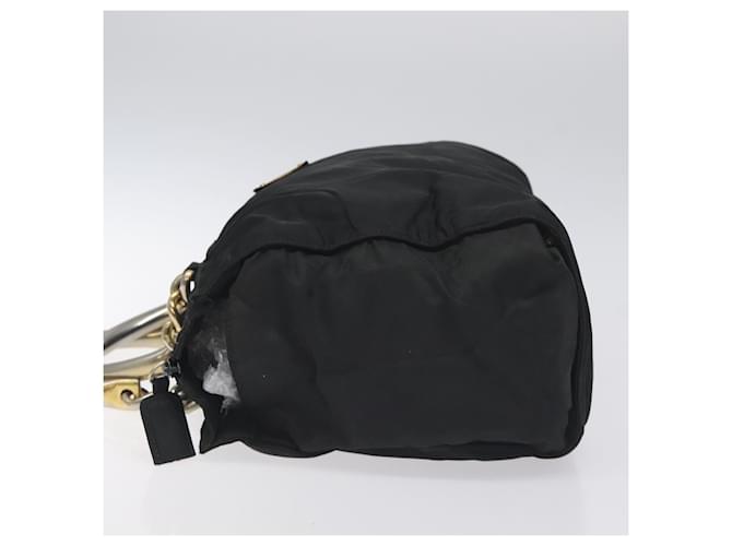 PRADA Borsa a mano in nylon nero e oro Auth 128024 D'oro - vista 4