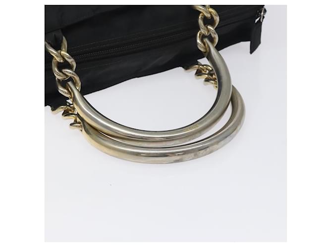 PRADA Borsa a mano in nylon nero e oro Auth 128024 D'oro - vista 7
