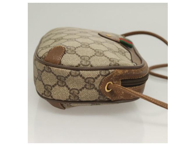 Borsa Sherry Line GG Supreme Web di GUCCI in PVC beige e oro 89 02 066 Auth BA3786 D'oro - vista 3