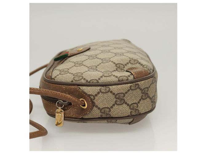 Borsa Sherry Line GG Supreme Web di GUCCI in PVC beige e oro 89 02 066 Auth BA3786 D'oro - vista 4