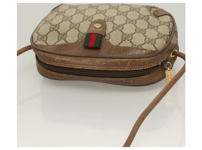 Borsa Sherry Line GG Supreme Web di GUCCI in PVC beige e oro 89 02 066 Auth BA3786 D'oro - vista 6
