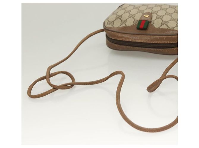 Borsa Sherry Line GG Supreme Web di GUCCI in PVC beige e oro 89 02 066 Auth BA3786 D'oro - vista 7