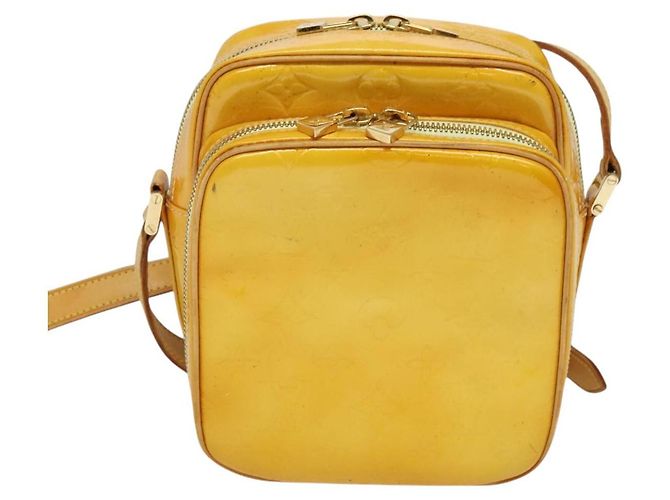 LOUIS VUITTON Borsa Wooster Monogram Vernis Giallo Lime M91075 LV Auth BA3504 D'oro - vista 13
