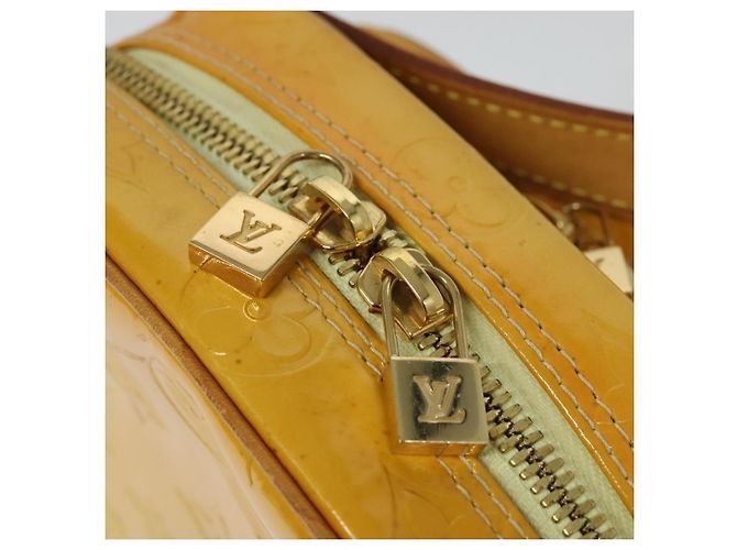 LOUIS VUITTON Borsa Wooster Monogram Vernis Giallo Lime M91075 LV Auth BA3504 D'oro - vista 18