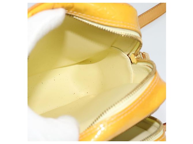 LOUIS VUITTON Borsa Wooster Monogram Vernis Giallo Lime M91075 LV Auth BA3504 D'oro - vista 20