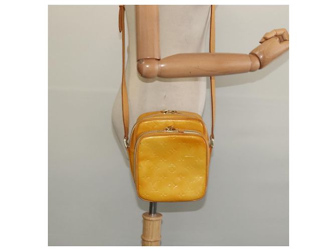 LOUIS VUITTON Borsa Wooster Monogram Vernis Giallo Lime M91075 LV Auth BA3504 D'oro - vista 22