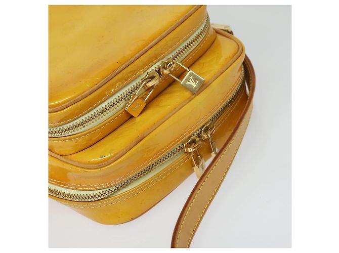 LOUIS VUITTON Borsa Wooster Monogram Vernis Giallo Lime M91075 LV Auth BA3504 D'oro - vista 6