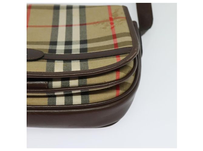 Autre Marque Bolsa de Ombro Burberrys Nova Check em Lona Bege Dourada Auth BA3948 Dourado - vista 14