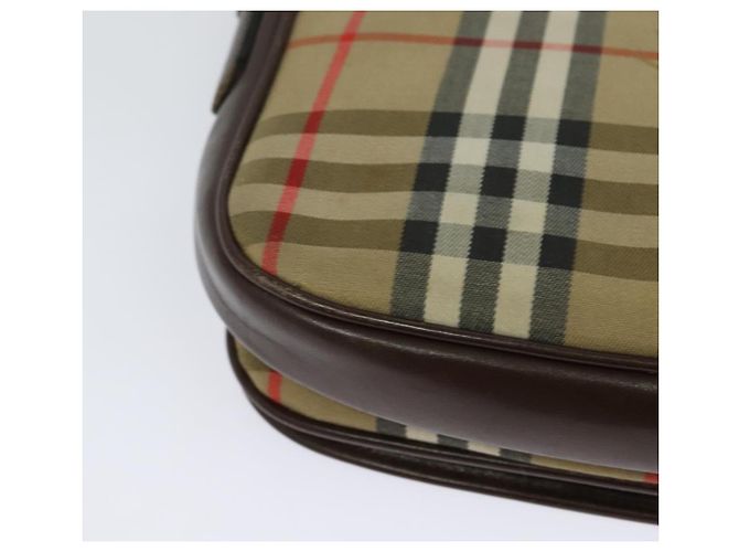 Autre Marque Bolsa de Ombro Burberrys Nova Check em Lona Bege Dourada Auth BA3948 Dourado - vista 15