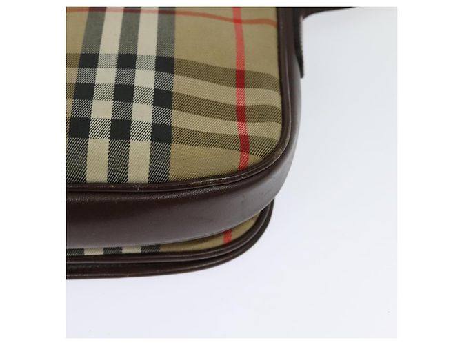 Autre Marque Bolsa de Ombro Burberrys Nova Check em Lona Bege Dourada Auth BA3948 Dourado - vista 16