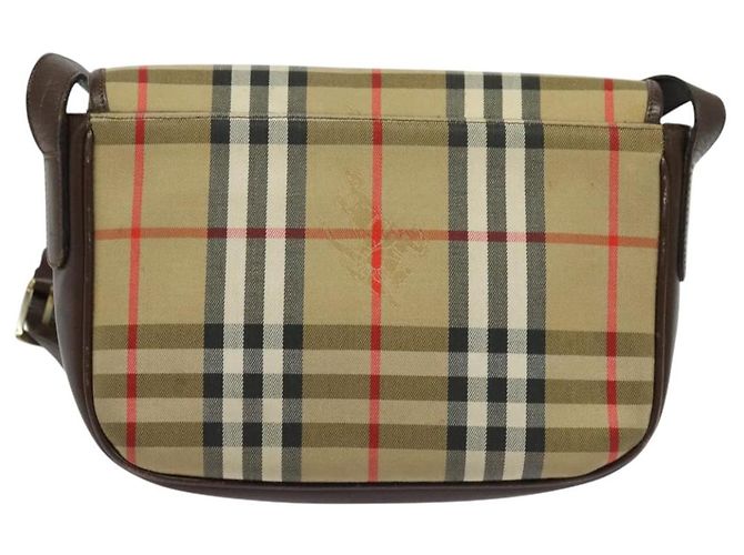 Autre Marque Bolsa de Ombro Burberrys Nova Check em Lona Bege Dourada Auth BA3948 Dourado - vista 2
