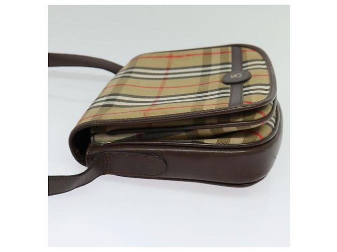 Autre Marque Bolsa de Ombro Burberrys Nova Check em Lona Bege Dourada Auth BA3948 Dourado - vista 3