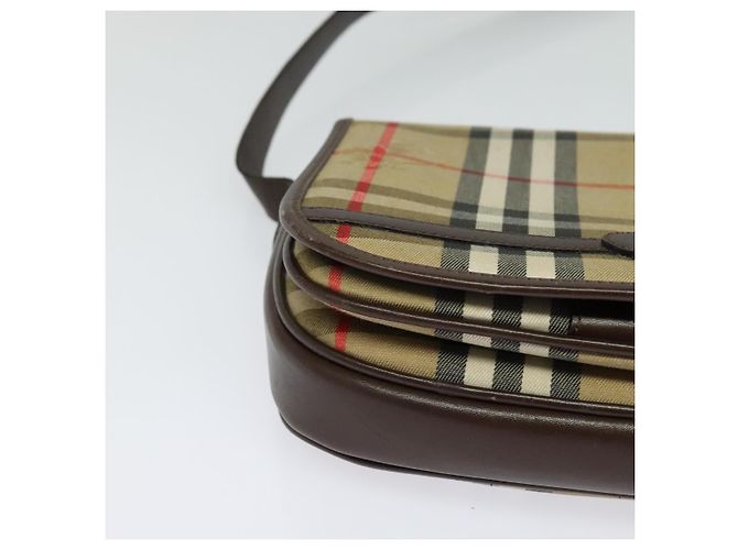 Autre Marque Bolsa de Ombro Burberrys Nova Check em Lona Bege Dourada Auth BA3948 Dourado - vista 9