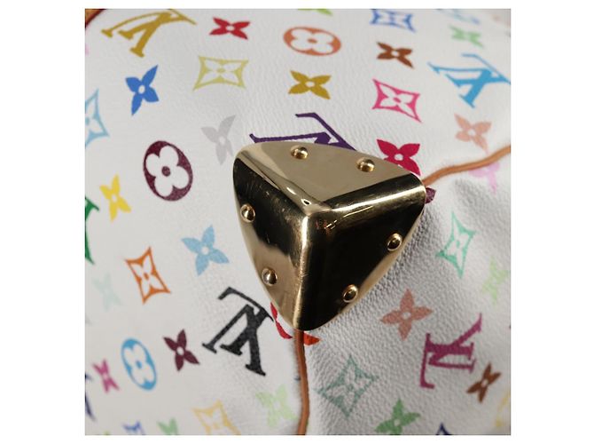 LOUIS VUITTON Bolsa Keepall 45 Monograma Multicolor Blanco M92641 LV Auth 126487V - vista 17