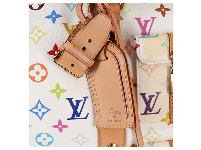 LOUIS VUITTON Bolsa Keepall 45 Monograma Multicolor Blanco M92641 LV Auth 126487V - vista 19