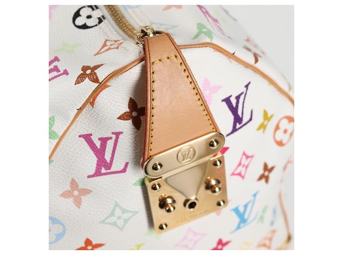 LOUIS VUITTON Bolsa Keepall 45 Monograma Multicolor Blanco M92641 LV Auth 126487V - vista 22