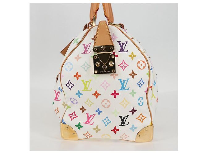 LOUIS VUITTON Bolsa Keepall 45 Monograma Multicolor Blanco M92641 LV Auth 126487V - vista 3