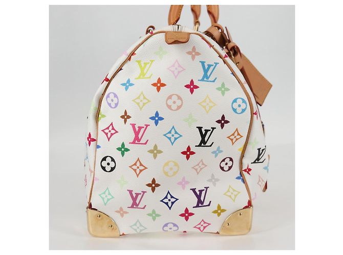 LOUIS VUITTON Bolsa Keepall 45 Monograma Multicolor Blanco M92641 LV Auth 126487V - vista 4