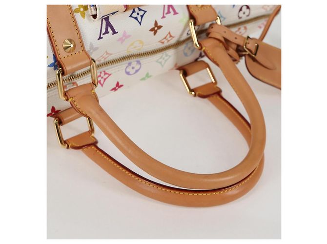 LOUIS VUITTON Bolsa Keepall 45 Monograma Multicolor Blanco M92641 LV Auth 126487V - vista 7