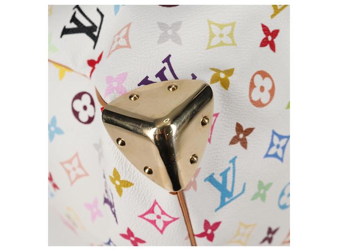 LOUIS VUITTON Bolsa Keepall 45 Monograma Multicolor Blanco M92641 LV Auth 126487V - vista 8