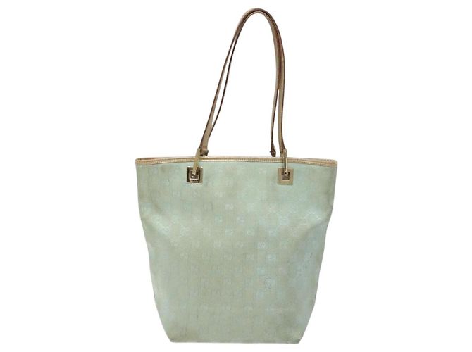 Borsa tote GG Canvas Gucci in nylon menta dorata 002 1099 Auth bs27328 - vista 13